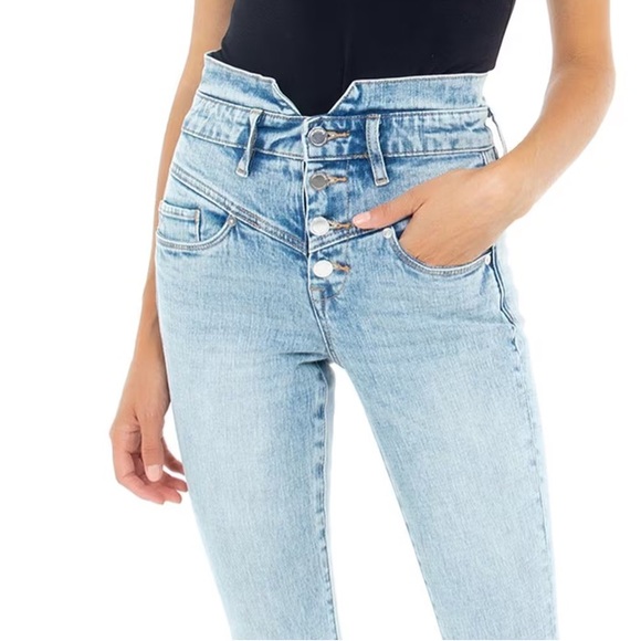 Extra high rise size 28 button up cropped jeans BLANKNYC - Picture 6 of 11